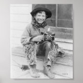 Jongen verkleed als Cowboy met speelgoed Poster (Voorkant)