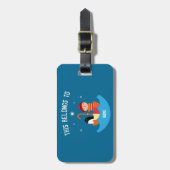 Jongen verloren en gevonden vriendschapsmetaal toe bagagelabel (Voorkant verticaal)