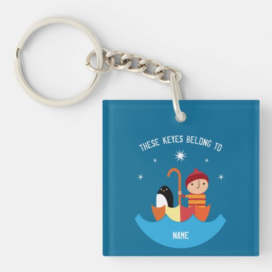 Jongen verloren en gevonden vriendschapsmetaal toe sleutelhanger (Voorkant)