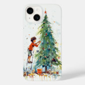 Jongen Versier Kleurrijke Kerstboom Case-Mate iPhone Case (Achterkant)