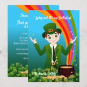 Jongen vieren de verjaardag van de verjaardag van  kaart (Voorkant / Achterkant)