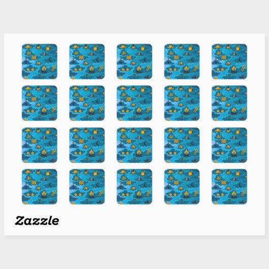 jongen vierkante sticker (Vel)