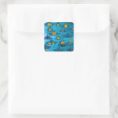 jongen vierkante sticker (Tas)