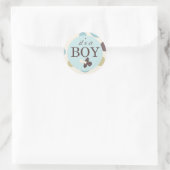 Jongen Vierkante Sticker C (Tas)