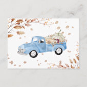 Jongen Vintage Truck Pompoen Herfst Baby Shower Ad Informatiekaartje (Achterkant)