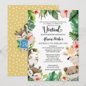 Jongen virtueel Baby shower | Gemaskerde Safari Fr Kaart (Voorkant / Achterkant)