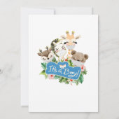 Jongen virtueel Baby shower | Gemaskerde Safari Fr Kaart (Achterkant)