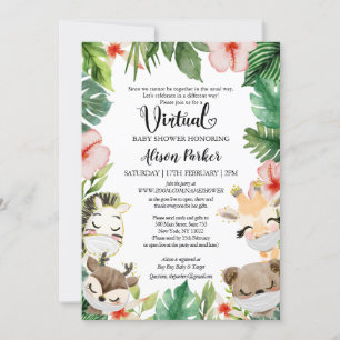 Jongen virtueel Baby shower   Gemaskerde Safari Fr Kaart