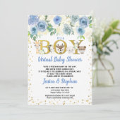 Jongen Virtuele Baby shower Pandemische Woodlanddi Kaart (Staand voorkant)