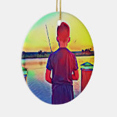 Jongen vissen keramisch ornament (Rechts)