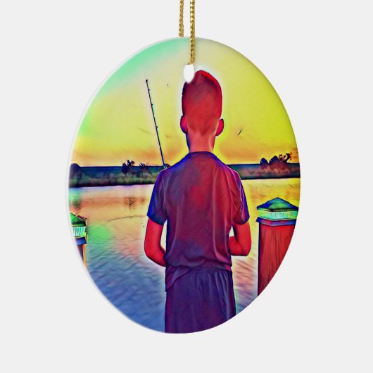 Jongen vissen keramisch ornament (Rechts)