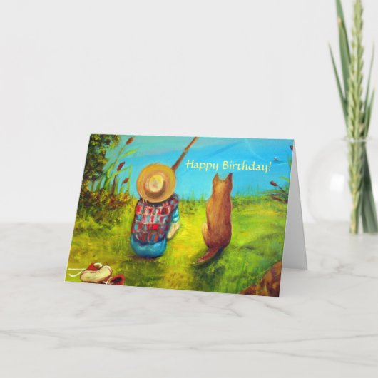 Jongen Vist aangepaste verjaardag Kaart (Voorkant)