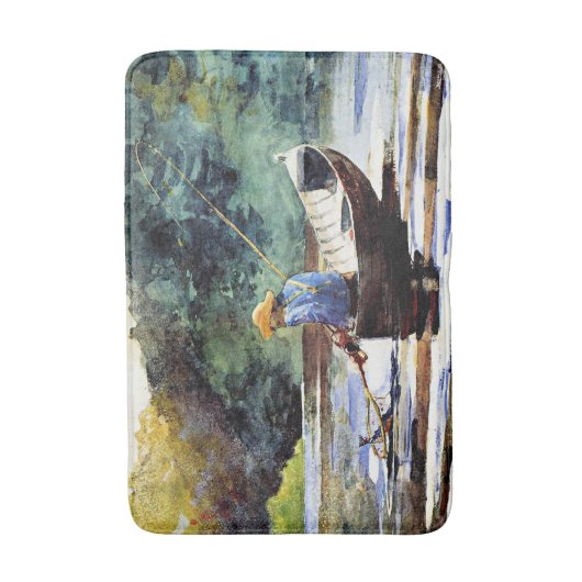 Jongen Vist, kunstwerk van Winslow Homer Badmat (Voorkant Verticaal)