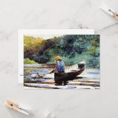 Jongen Vist, kunstwerk van Winslow Homer Kaart (Voorkant / Achterkant in situ)