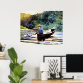 Jongen vist, kunstwerk van Winslow Homer Poster (Thuiskantoor)