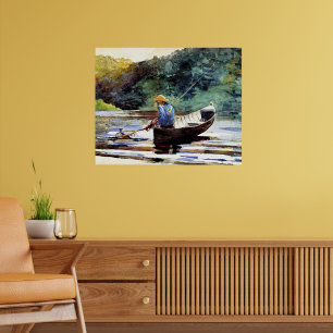 Jongen vist, kunstwerk van Winslow Homer Poster