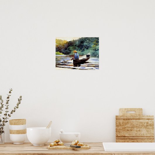 Jongen vist, kunstwerk van Winslow Homer Poster (Keuken)