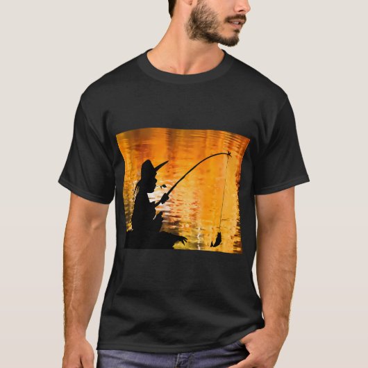 Jongen vist op de steiger t-shirt (Voorkant)