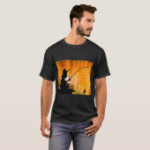 Jongen vist op de steiger t-shirt (Voorkant volledig)