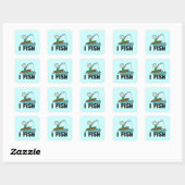 Jongen vist vierkante sticker (Vel)