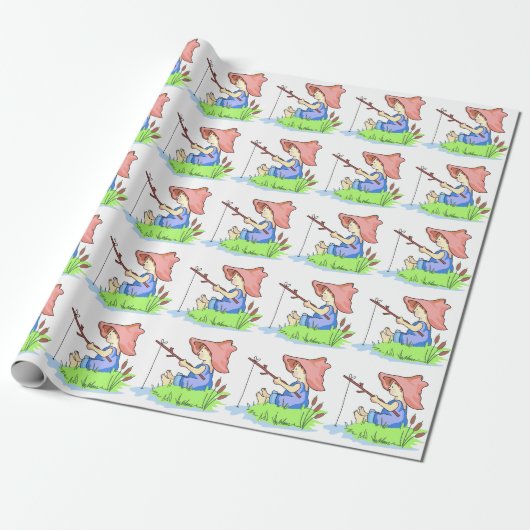 Jongen Viste Cadeaupapier (Uitgerold)