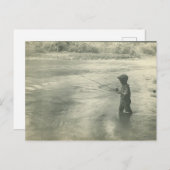 Jongen Viste op de groene rivier, Kentucky Briefkaart (Voorkant / Achterkant)