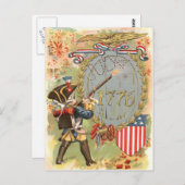 Jongen: Vlag Vuurwerk VS op 4 juli Briefkaart (Voorkant / Achterkant)