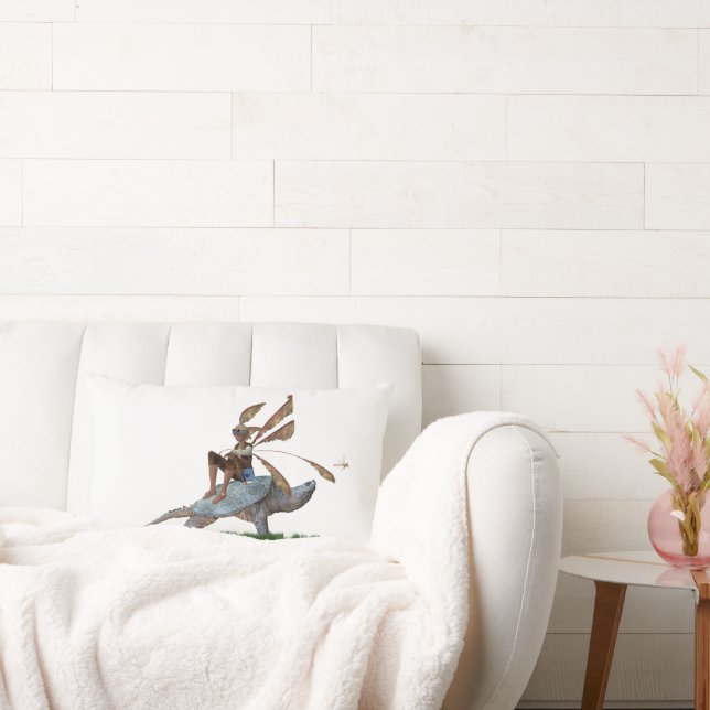 Jongen vliegen op Sierkussen Kussen (Bank)