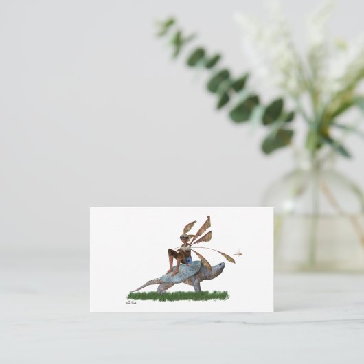 Jongen vliegen op Visitekaartje (Staand voorkant)