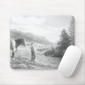 Jongen vliegen vissen. muismat (Met muis)