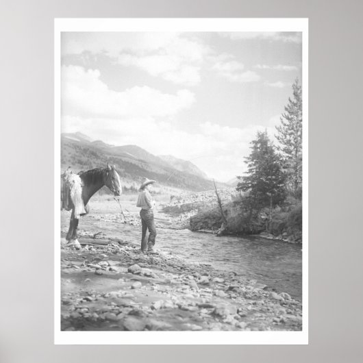 Jongen vliegen vissen. poster (Voorkant)