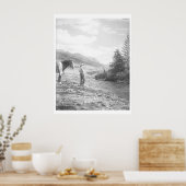 Jongen vliegen vissen. poster (Keuken)