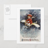 Jongen vliegend Make-Shift-vliegtuig Briefkaart (Voorkant / Achterkant)