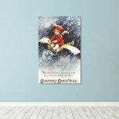 Jongen vliegend Make-Shift-vliegtuig Canvas Afdruk (Insitu (Houten vloer))