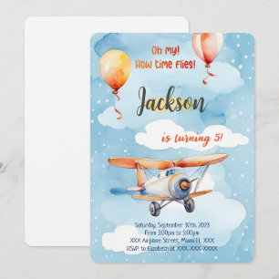 Jongen Vliegtuig Verjaardagsfeestje Kaart