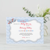 Jongen! Vliegtuiguitnodiging voor Baby shower Kaart (Staand voorkant)