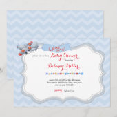Jongen! Vliegtuiguitnodiging voor Baby shower Kaart (Voorkant / Achterkant)
