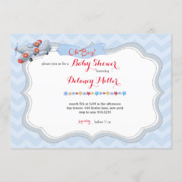 Jongen! Vliegtuiguitnodiging voor Baby shower Kaart