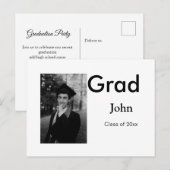 jongen voeg naam datum jaar tekst QR afstudeerfees Briefkaart (Voorkant / Achterkant)