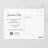 jongen voeg naam datum jaar tekst QR afstudeerfees Briefkaart (Achterkant)