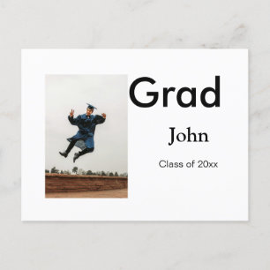 jongen voeg naam datum jaar tekst QR afstudeerfees Briefkaart