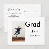 jongen voeg naam datum jaar tekst QR afstudeerfees Briefkaart (Voorkant / Achterkant)