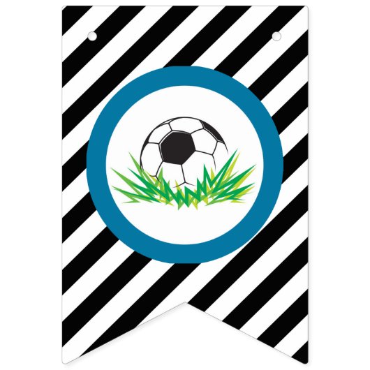 Jongen Voetbal Verjaardagsfeestbanner Vlaggetjes (Eerste vlag)