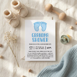 Jongen Voeten Eerst Keer Oma Baby Shower Kaart