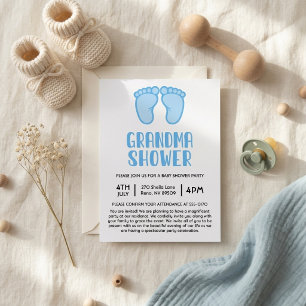 Jongen Voeten Eerst Keer Oma Baby Shower Kaart
