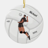 Jongen Volleyball Player Kind Naam Jersey Team Num Keramisch Ornament (Voorkant)