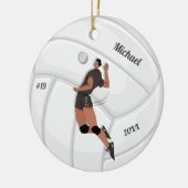 Jongen Volleyball Player Kind Naam Jersey Team Num Keramisch Ornament (Links)
