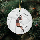 Jongen Volleyball Player Kind Naam Jersey Team Num Keramisch Ornament