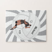 Jongen Volleyball Player Kind Naam Jersey Team Num Legpuzzel (Horizontaal)