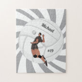 Jongen Volleyball Player Kind Naam Jersey Team Num Legpuzzel (Verticaal)